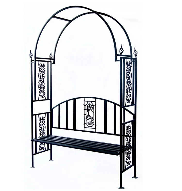 Outdoor Home Garden Weeding Decoration Arch Arbour with Seat Garden Arbour for Climbing Plant