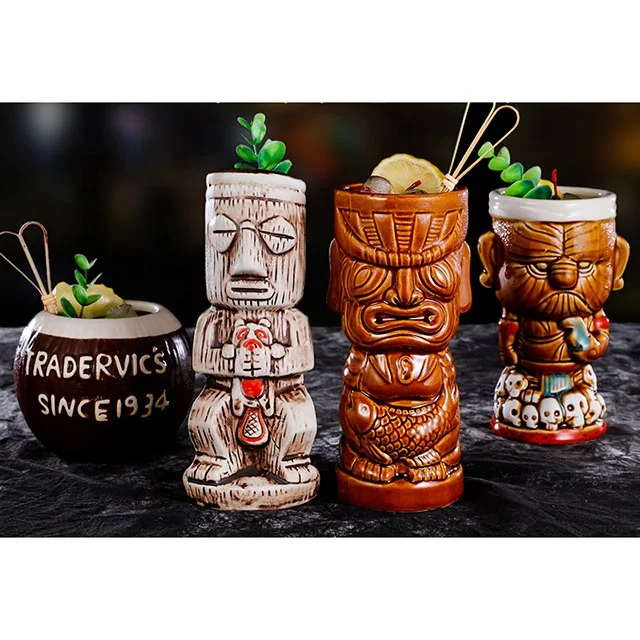 Creative Wine Sippy Cup Unique Hawaii Hand Made Ceramic Cups Bar Tiki Mug Cocktail