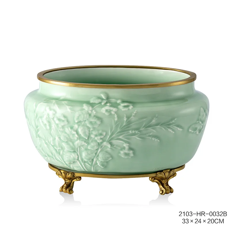 Exquisite household ceramic 2021 Chinese The bird fruit candy dish living room snacks light luxury Afternoon tea snack plate