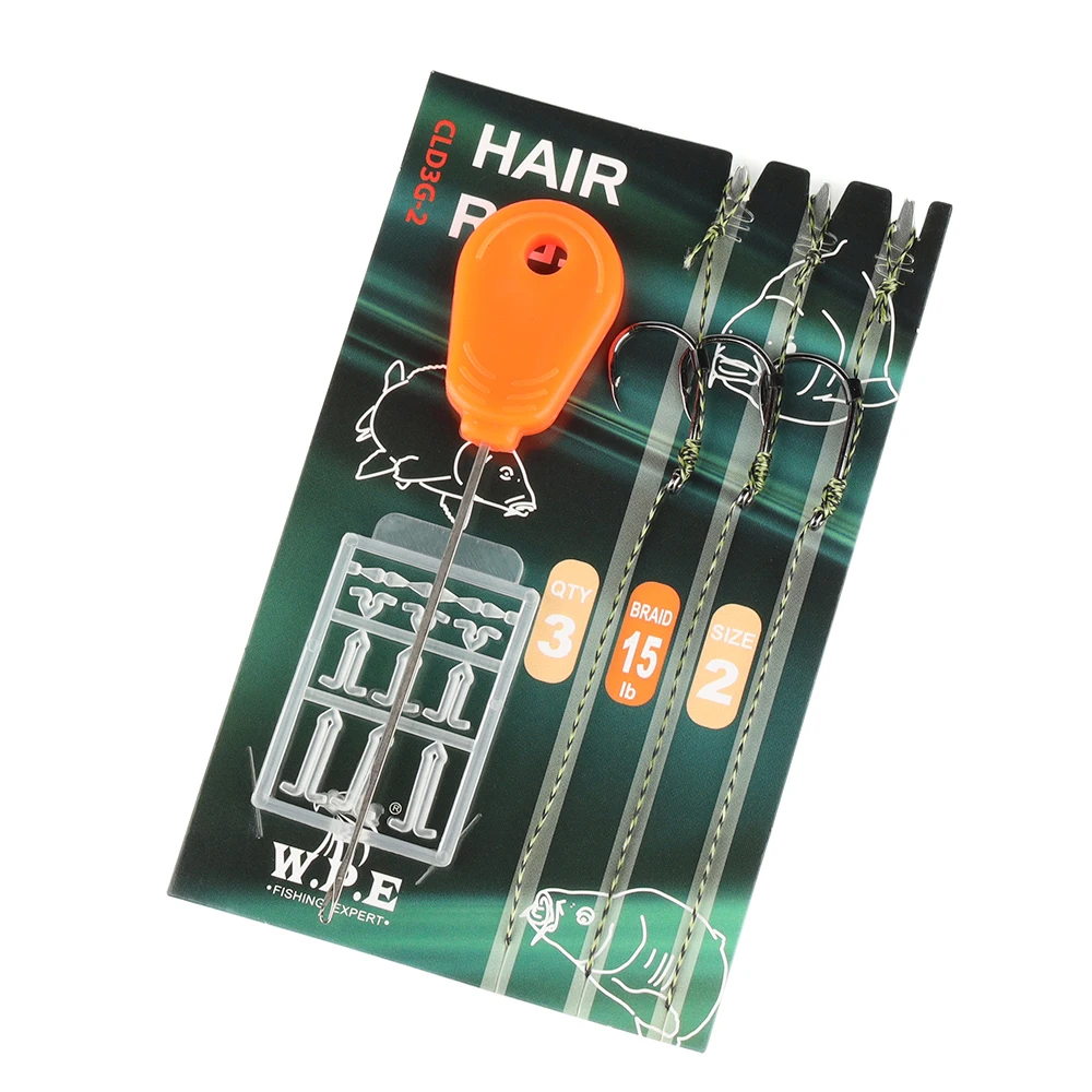 W.P.E Carp Needle lifter for fish hook thread set  2#/4#/6# Hair Rigs Ready Made Boilie Baiting Needle Fishing Tackle