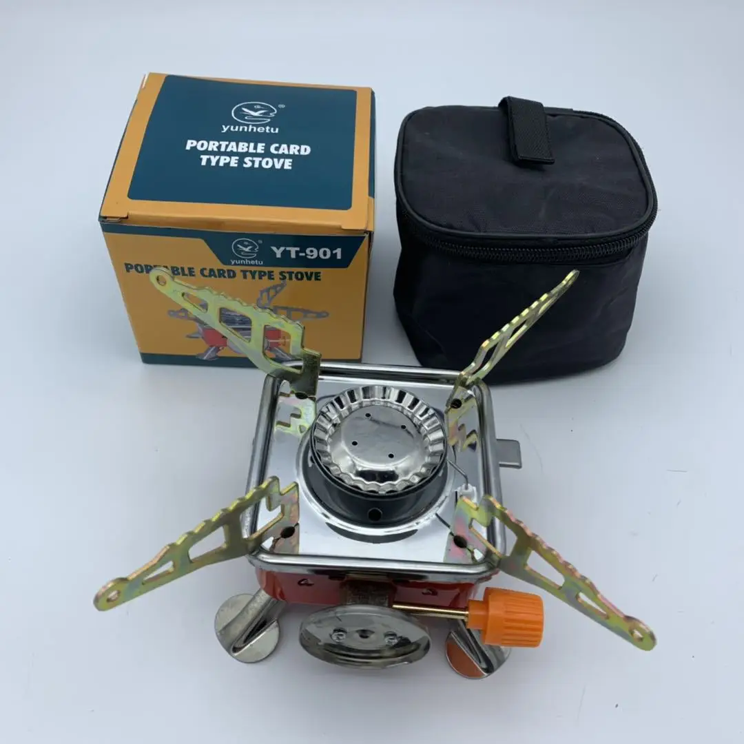 The New Outdoor Camping Barbecue Small Square Stove Multifunction Portable Folding Cassette Square Palm Stove