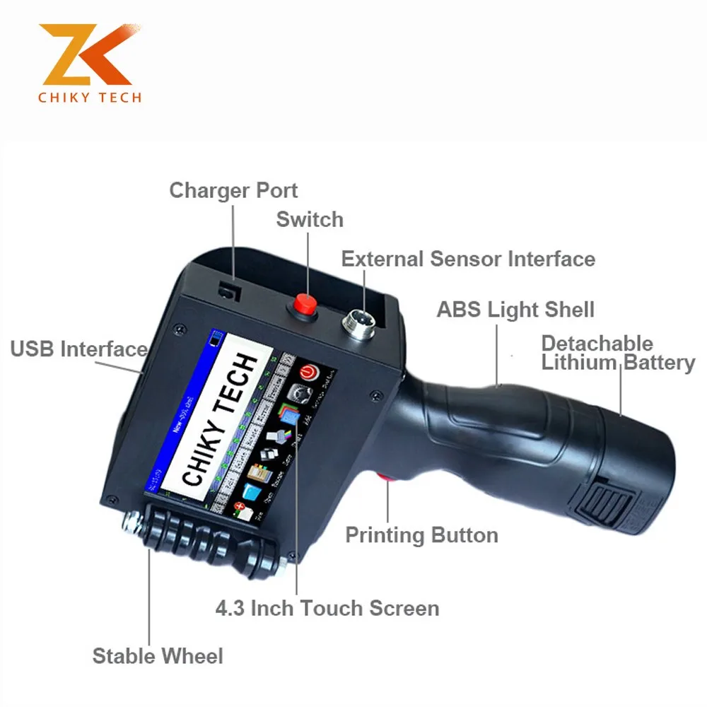 High Speed Intelligent Semi-Automatic Small Solvent Continuous Expiry Date Hand Held Portable Code Printer Inkjet