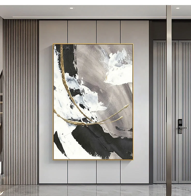 Hand Palette Landscape Painting Abstract Sea Tide 3D Thick Texture Wall Art Decor Relief Artwork Paintings On Canvas