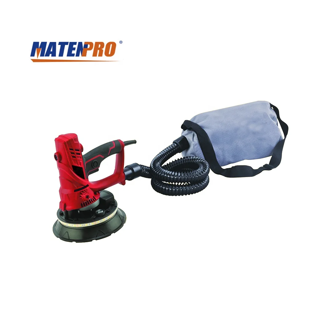 Drywall Sander 850W Electric Adjustable Variable Speed with Automatic Vacuum System  LED Light and Dust Bag MT-700D-8