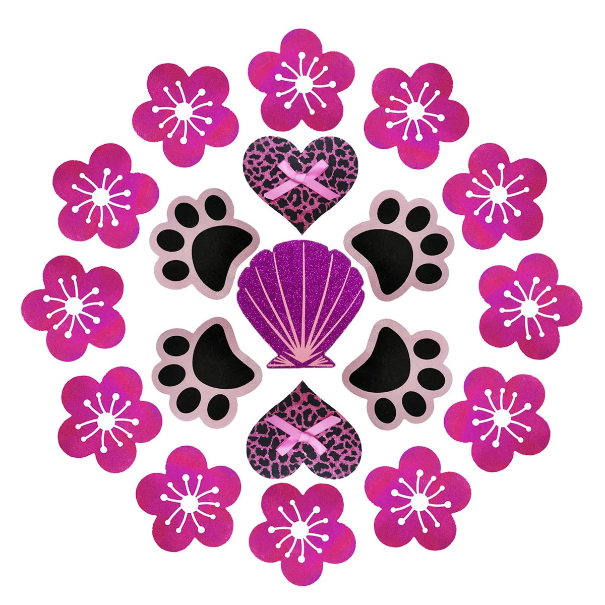 New pink cherry blossom breast beauty stickers disposable sexy cloth nipple stickers breathable nipple stickers