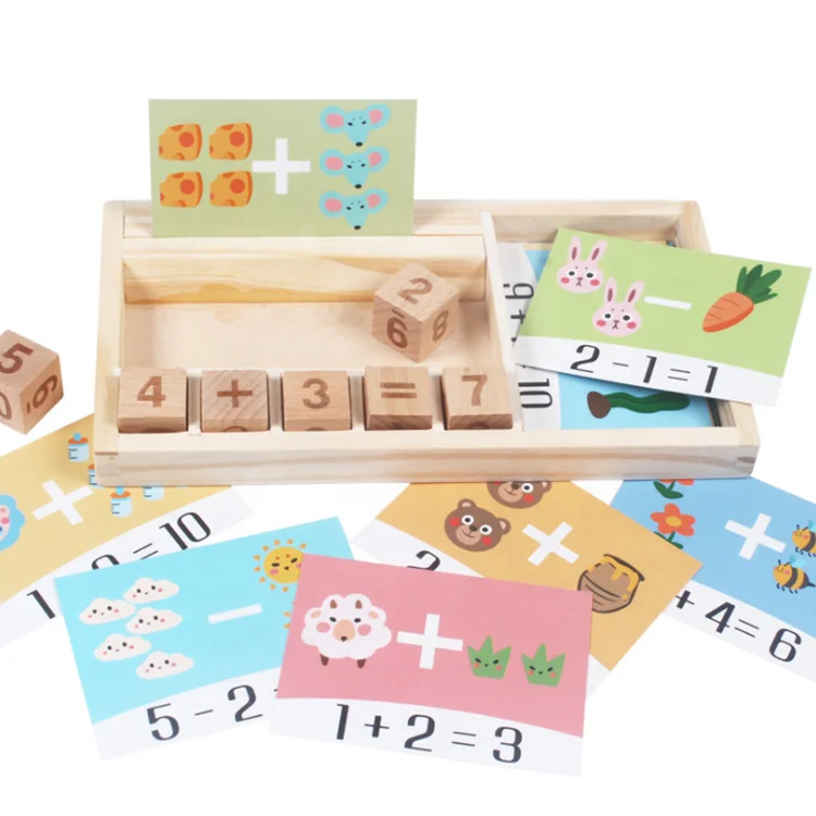 Kids Game Plus Minus Calculation Box Wood Other Educational Toys