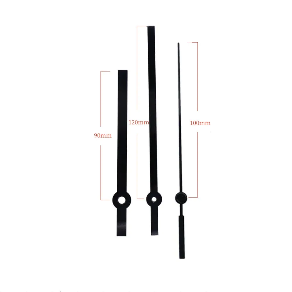 DIY Wall Clock Accessories Shaft Length 17mm Step Clock Movements with Straight Black Clock Hands and Metal Hook
