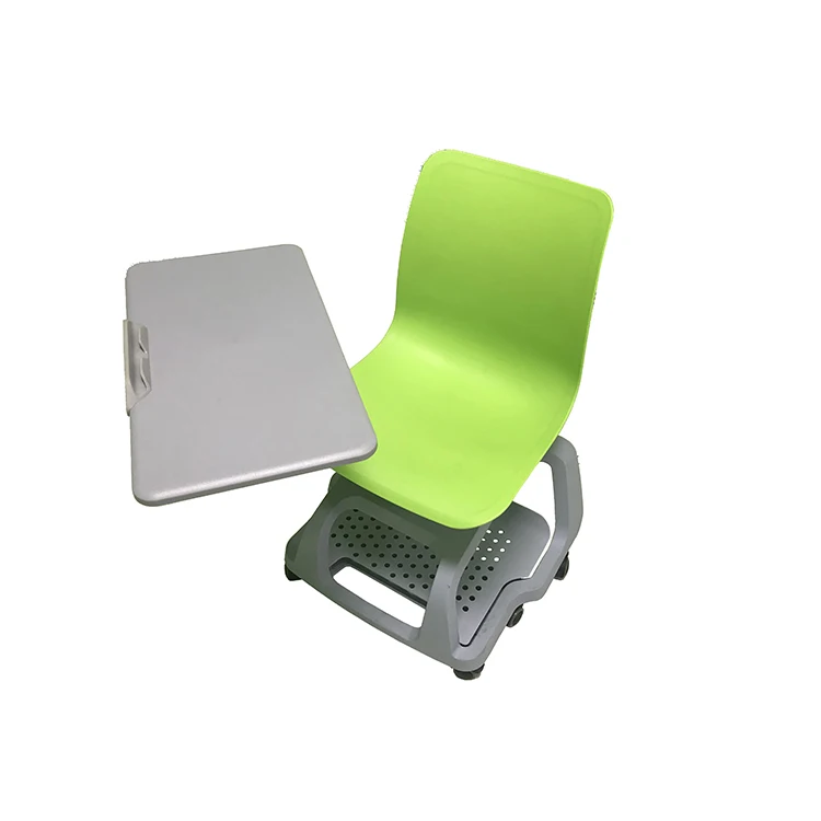 Пластиковый складной учебный стул для учебной конференции с блокнотом для письма