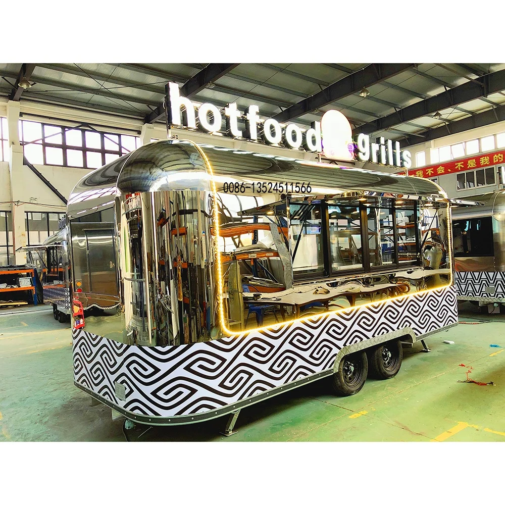 new design Customized outdoor mobile fast food kiosk /crepe cart /food trailer truck mobile food cart for sale in Dubai