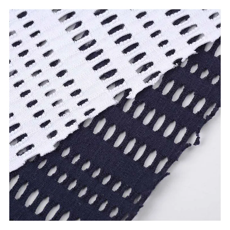 Hole Cloth Mesh Water Soluble Jacquard Fabric Cvc Cotton Polyester Stretch Jacquard Fabric