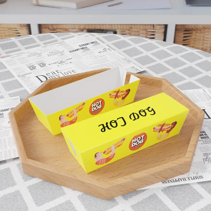 wholesale food grade  oil proof take out Hotdog Sushi Packaging Box Fast Food Package Corn dog Trays Containers