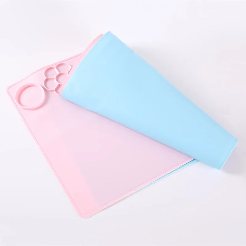 Silicone Painting Mat Silicone Craft Mat with Cup and Paint Holder for Kids Painting Art Clay DIY and Play Dough