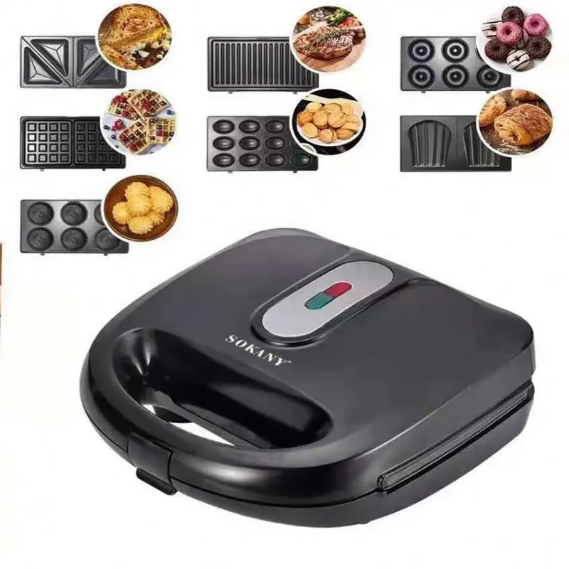 Sokany 907 Portable Sandwich Machine 7 In 1 Non-stick Sandwich Maker