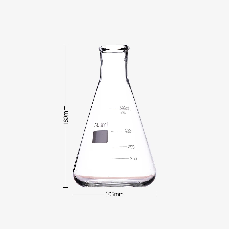 Lab glassware 500ml  High Boro3.3 Transparent Conical Flask