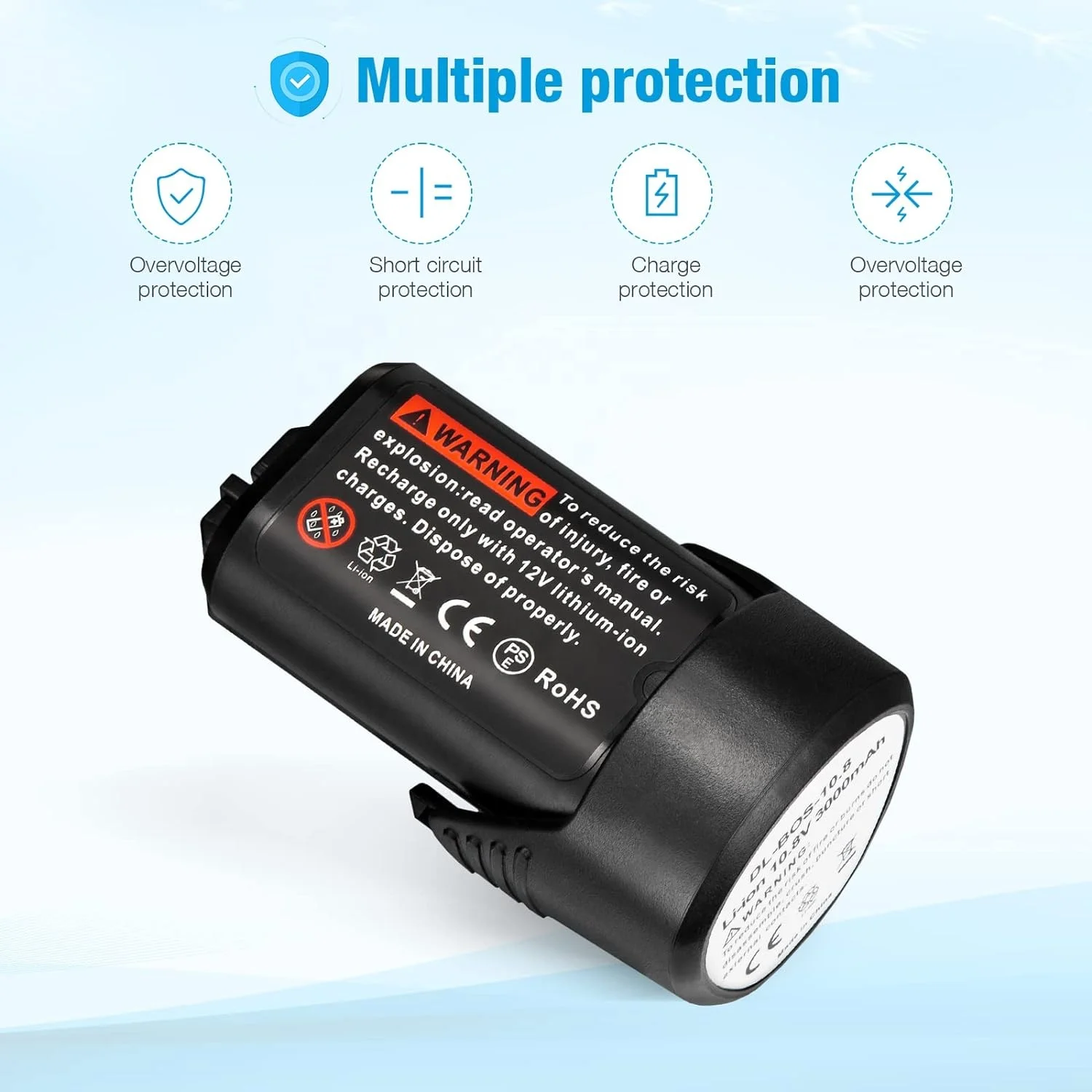 Factory 10.8V 12V Power Tool Battery  BAT411 BAT414 2.0Ah Li-ion Battery for Bosch Cordless Tools BAT420 GBA12V60 12Volt Battery