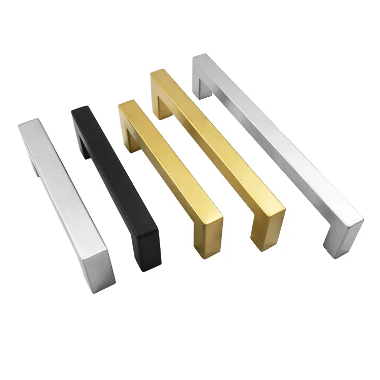 Best seller Reasonable Price Modern Stainless Steel single hole Metal Kitchen square Hollow Cabinet Handle