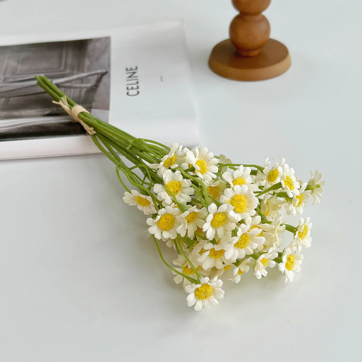 Artificial flower daisy silk flower bouquet 26cm mini blue daisy wedding decoration vase flower daisy