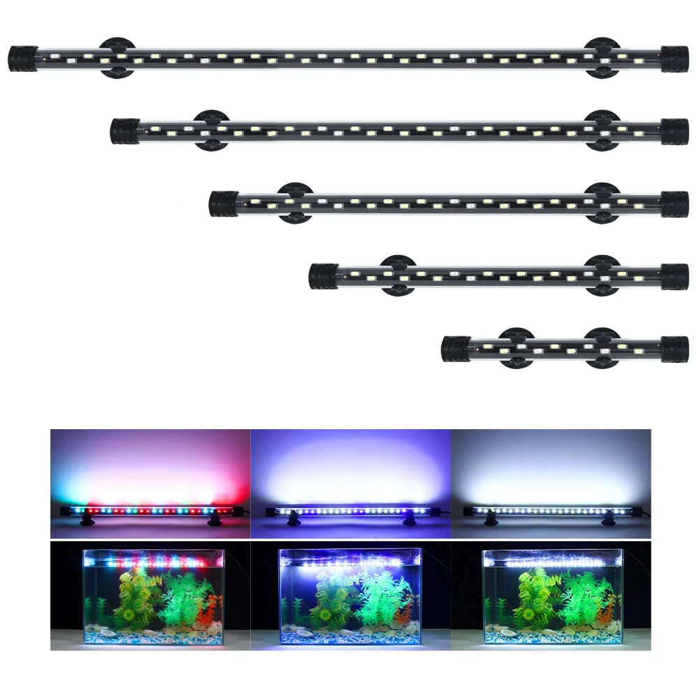 90-260V Aquarium Light LED Waterproof Fish Tanks Accessories Underwater Decor Lighting Submersible Lamp Plant Grow 18-58