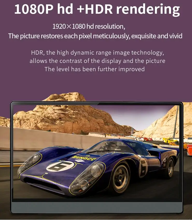  13 3 дюймов 1080P портативный монитор IPS hd экран HDR антибликовый с сенсорным экраном для ноутбука ПК телефона