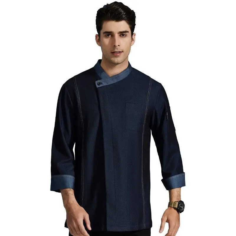 
High quality french long sleeve executive kitchen chef jacket uniforms hotel cook clothes coats 