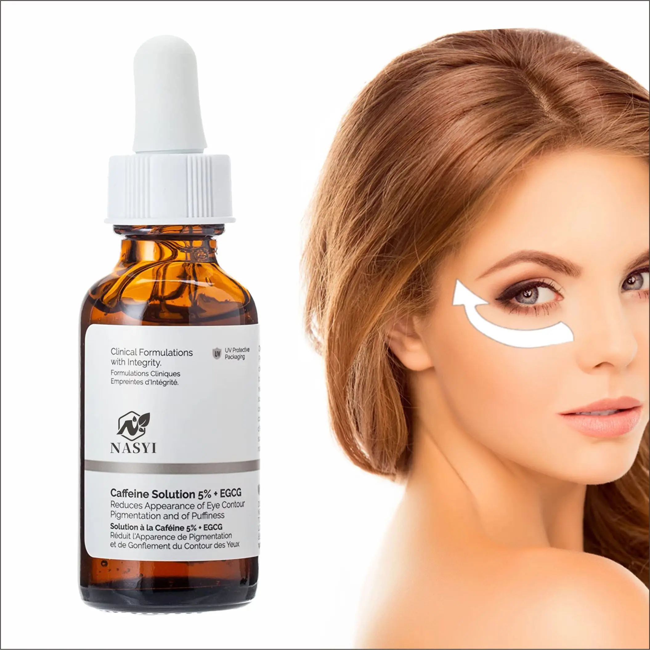 Free Sample 30ml Eye Care Serum Caffeine Solution 5% EGCG Eye Serum Removal Puffiness Dark Eye Circle Whitening Fine Line