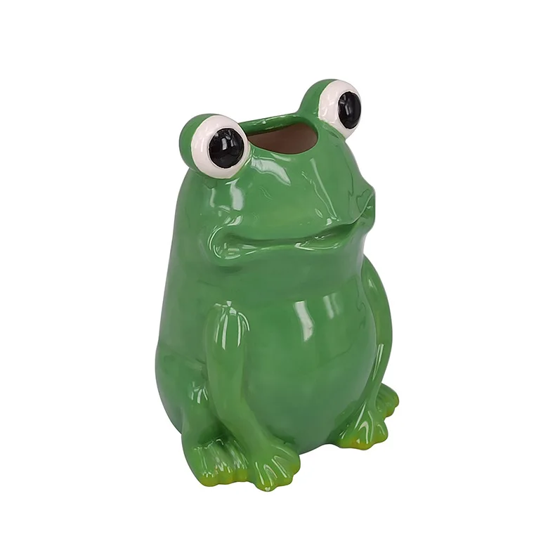 Custom Ceramic Mugs 3D Animal Mug Novelty Green Frog Shaped Coffee Cup