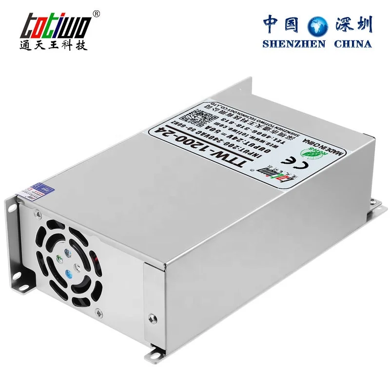 100-120Vac to DC12/15/18/20/27/30 volt 100/80/66/60/44/40 Amp 1200 Watt SMPS Industrial LED light switch power supply psu