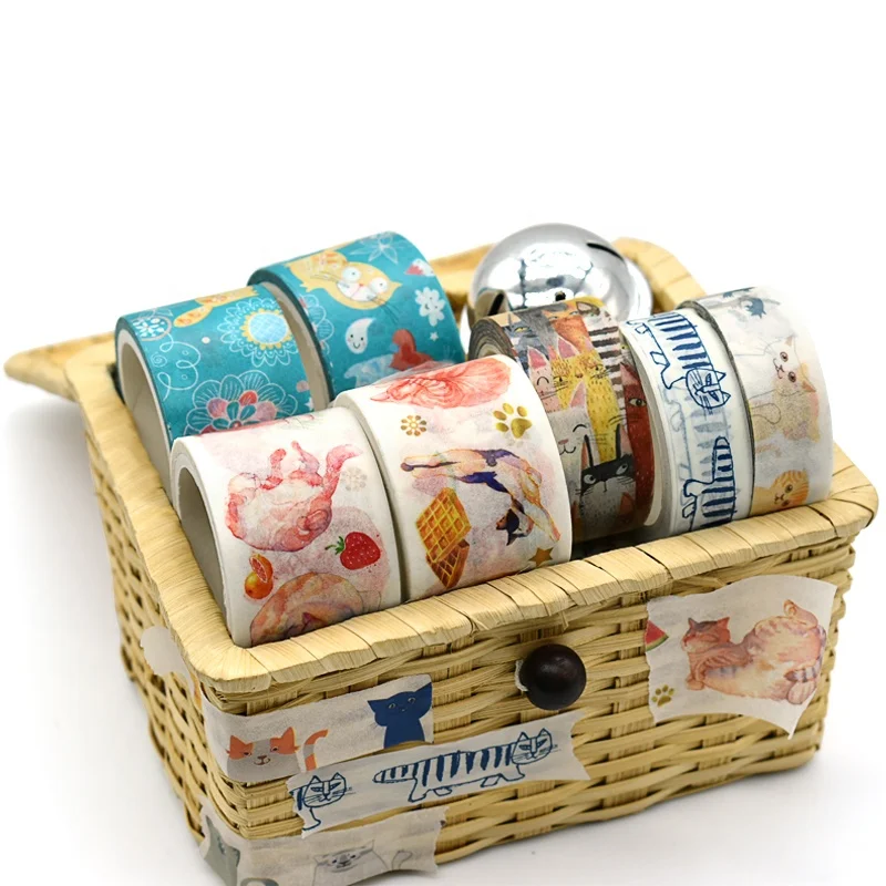 Best Selling Washi tape Custom Printed Cute Cats Paper Sticker For Scrapbooking Gift Packing