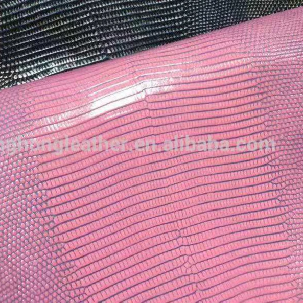 New pink color Lizard Skin Leather for tote bag