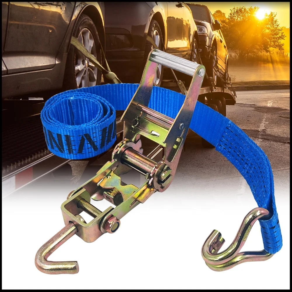 Manufacturer supply 2Inch Ratchet Tie Down Tow Strap 4pcs Car Towing strap