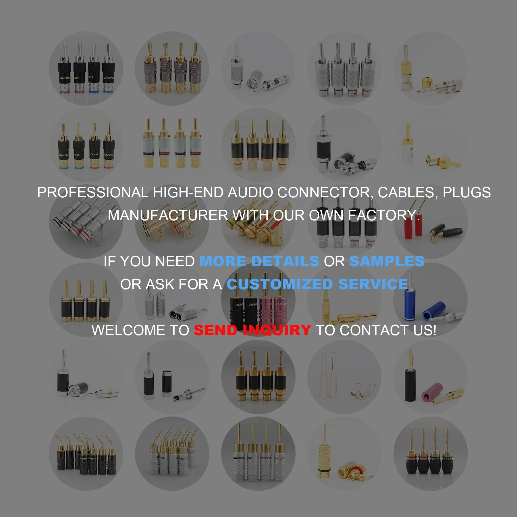 Silver Plated Speaker Cable banana Plug HIFI banana Connector for Speaker Wire DIY Speaker cable