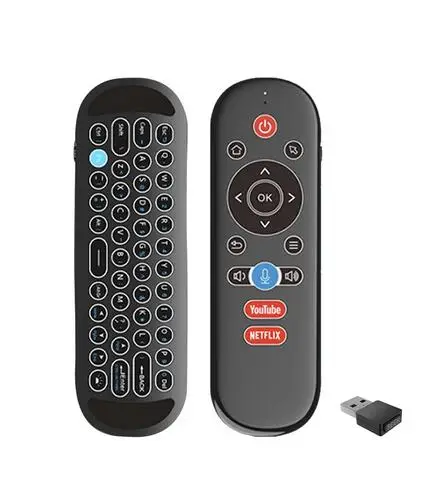 Беспроводной пульт дистанционного управления W1 PLUS 2,4G с голосовым гироскопом и подсветкой, пульт дистанционного управления, мини-клавиатура для приставки Android Smart TV