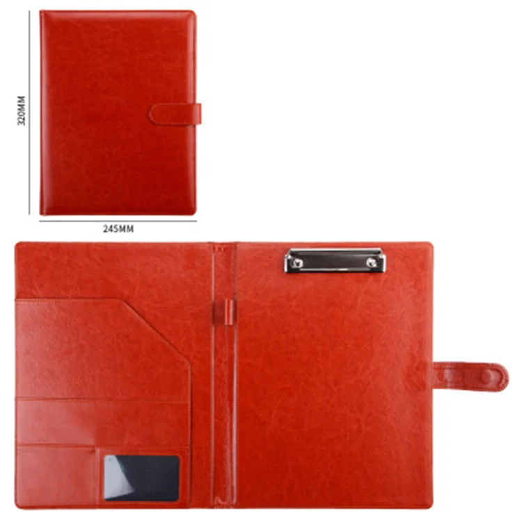 Binder Notebook Pocket File Business Organizer A4 PU Leather Portfolio Folder