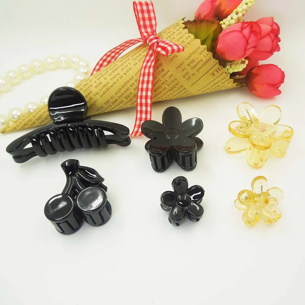 5pcs/lot High-quality Clip Fashion Plastic Hair Claw Black Color Hair accessories for Women Simple Diy Hair Crab Clamp