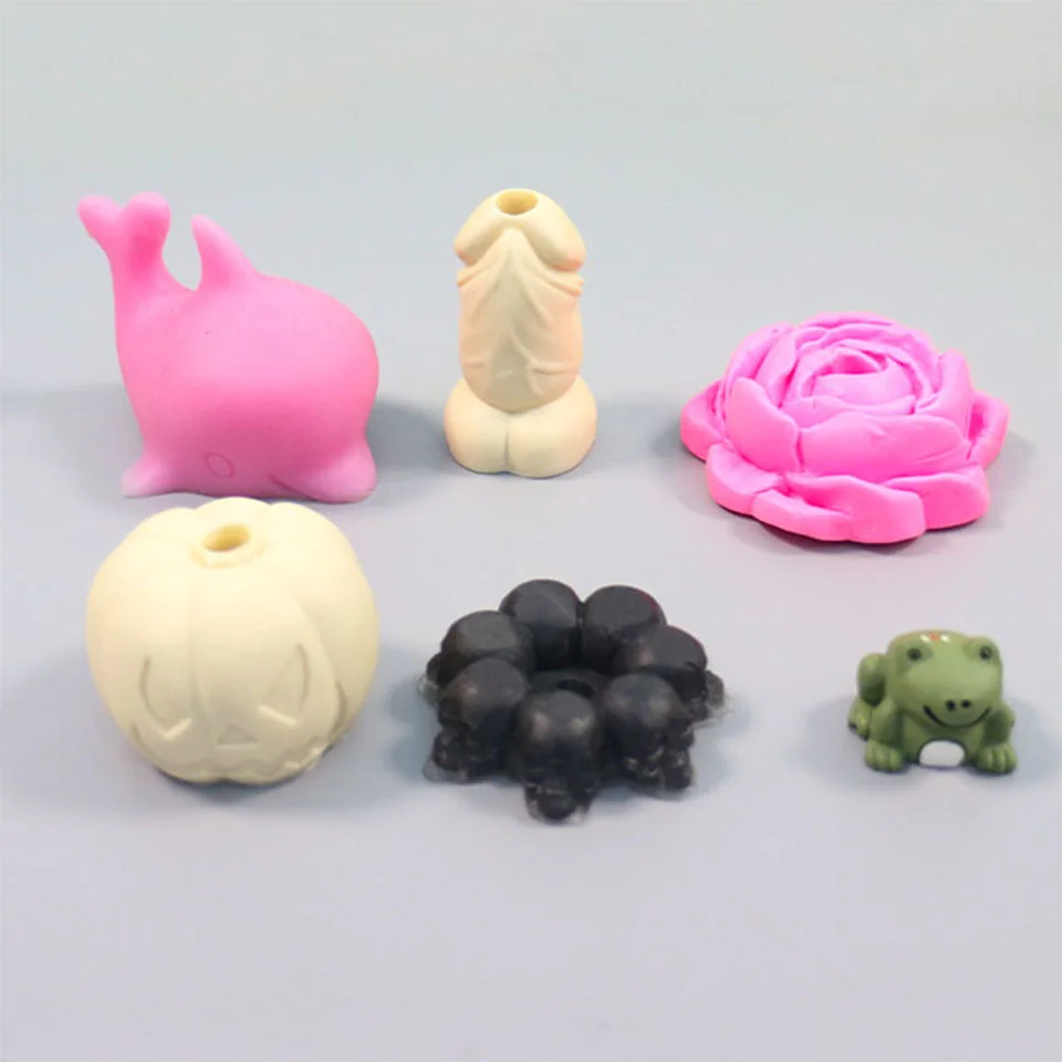 2020 NEW shiny mouse head DIY handmade epoxy mould silicone straw topper molds 15 pieces