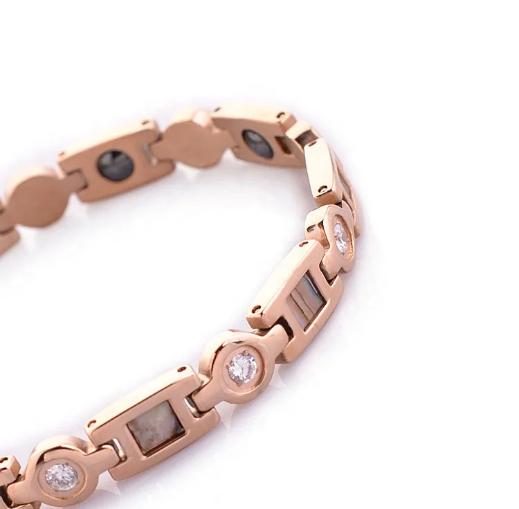 Woman Healing EMF protection Balance clasp bracelets scalar power energy Magnets therapy germanium bracelet for health body care