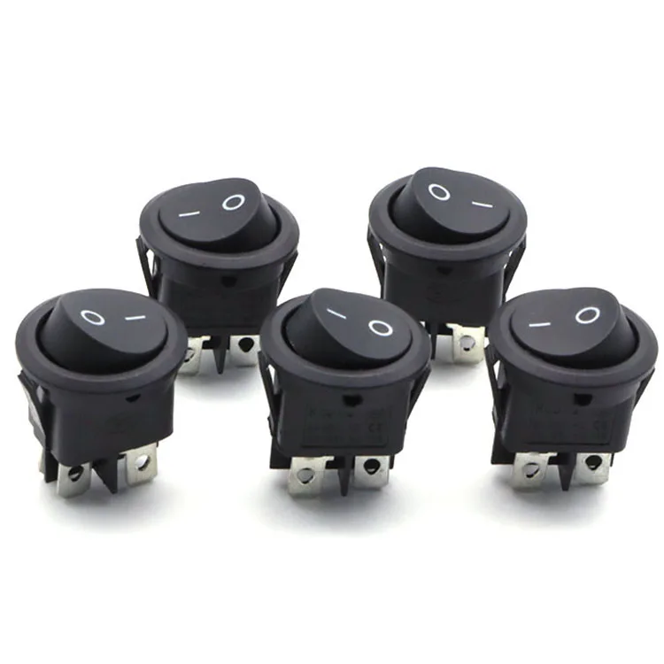 KCD1-2 4 pin Round rocker switches on off switch 6A 250V 10A 125V