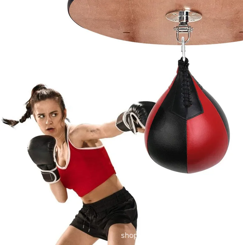 Speed Punching Ball Boxing Speed Bag MMA Muay Thai Hanging Boxing Ball Bag PU Leather Boxing Gyro Balanced Pear Punching Bag