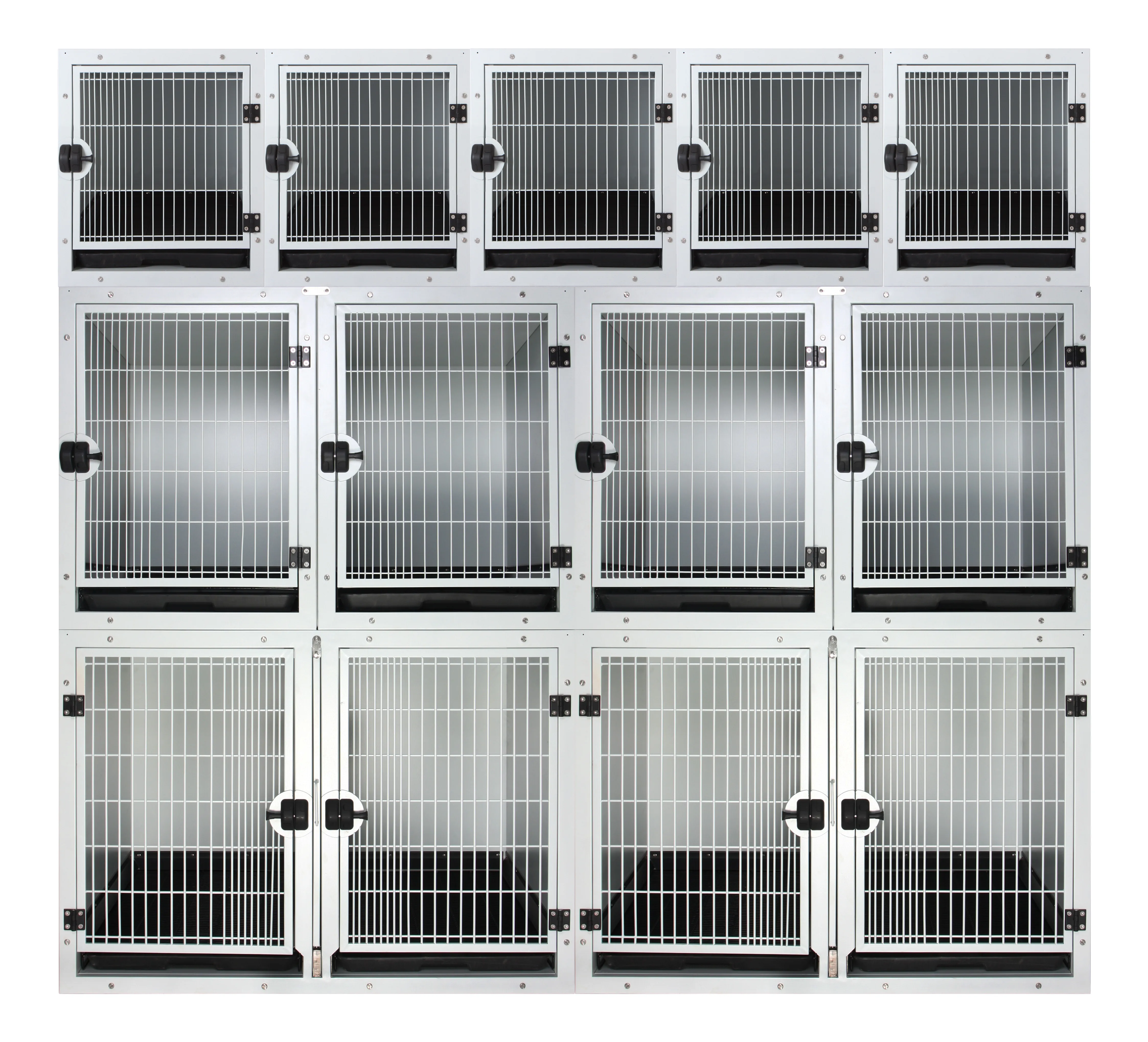 3 Layers Assembly Vet Cage Stainless Steel Veterinary Modular Pet Cages Bank for dogs cats