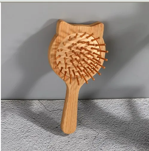 Bamboo Paddle Hair Brush comb Bamboo Bristles Detangling Hairbrush for Massaging Scalp