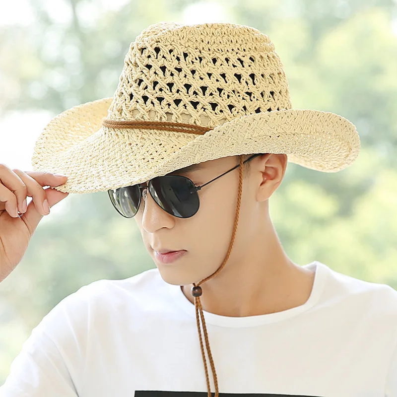 Соломенная ковбойская шляпа ручной работы мексиканские шляпы с широкими полями летняя пляжная шляпа от солнца западная ковбойская шляпа Панама
