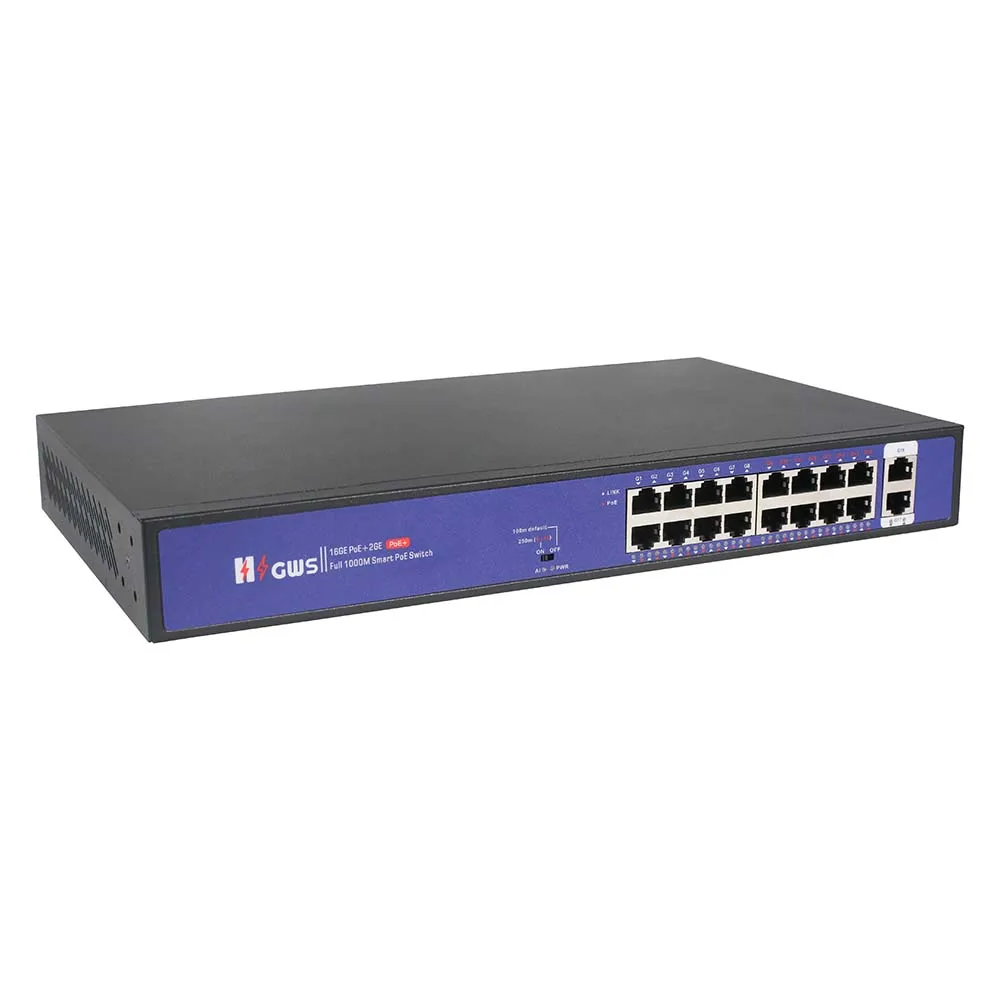 10/100/1000M 16 Ports POE Switch 250m long distance Supported Standard POE Ethernet Switch