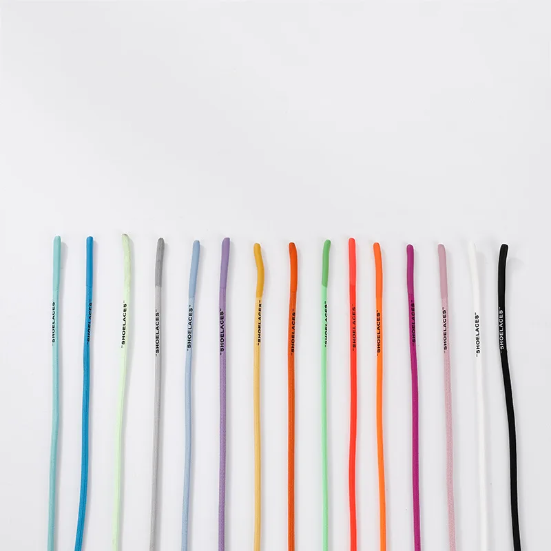 Drip rubber shoelaces 5mm width 160cm round shoe laces colorful rope shoelaces for shoes