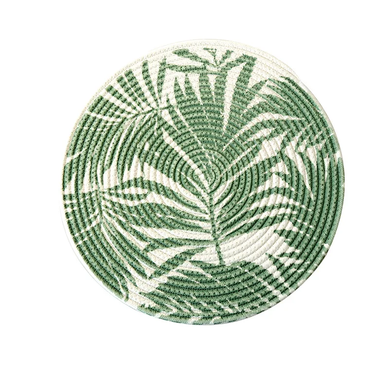 Round Braided Placemats Washable Round Placemats for Kitchen Dining Table Round Indoor Woven Fabric Table Mats