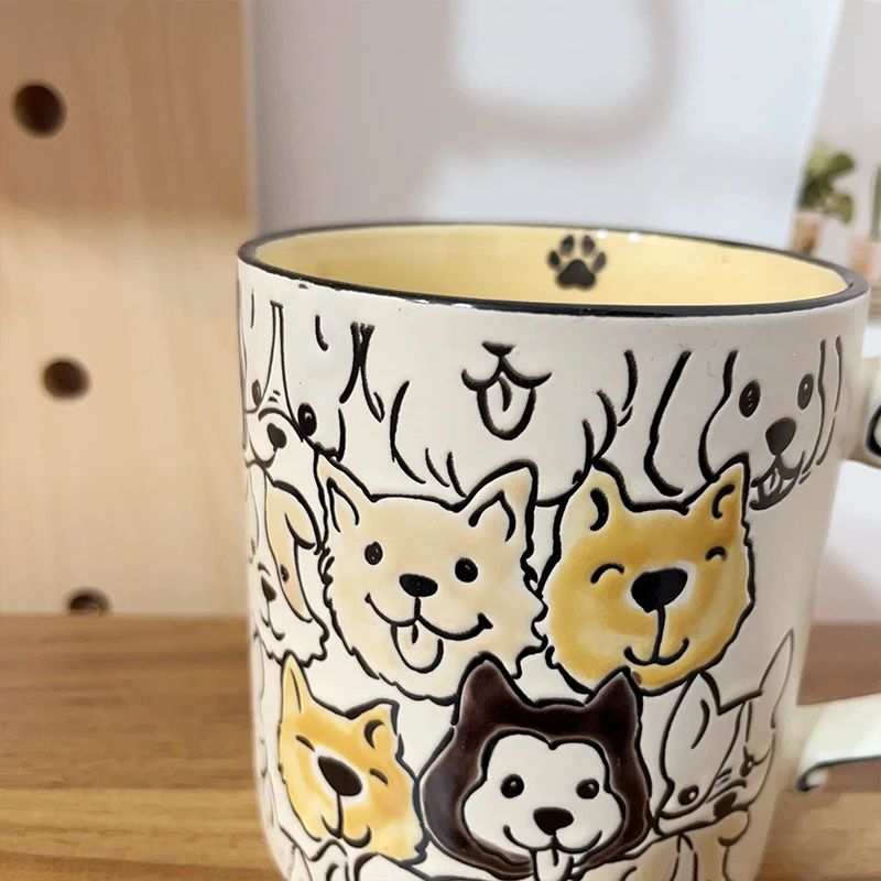 Available Water Cup Popular Animal Coffee Milk Drink Mug Creative Cute Underglaze Colour 650ml Dog Cat Dachshund Cups for home