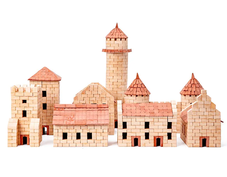 child-friendly and simple diy mini house model child toy-drum tower plaster brick building block architecture toy kit for kid