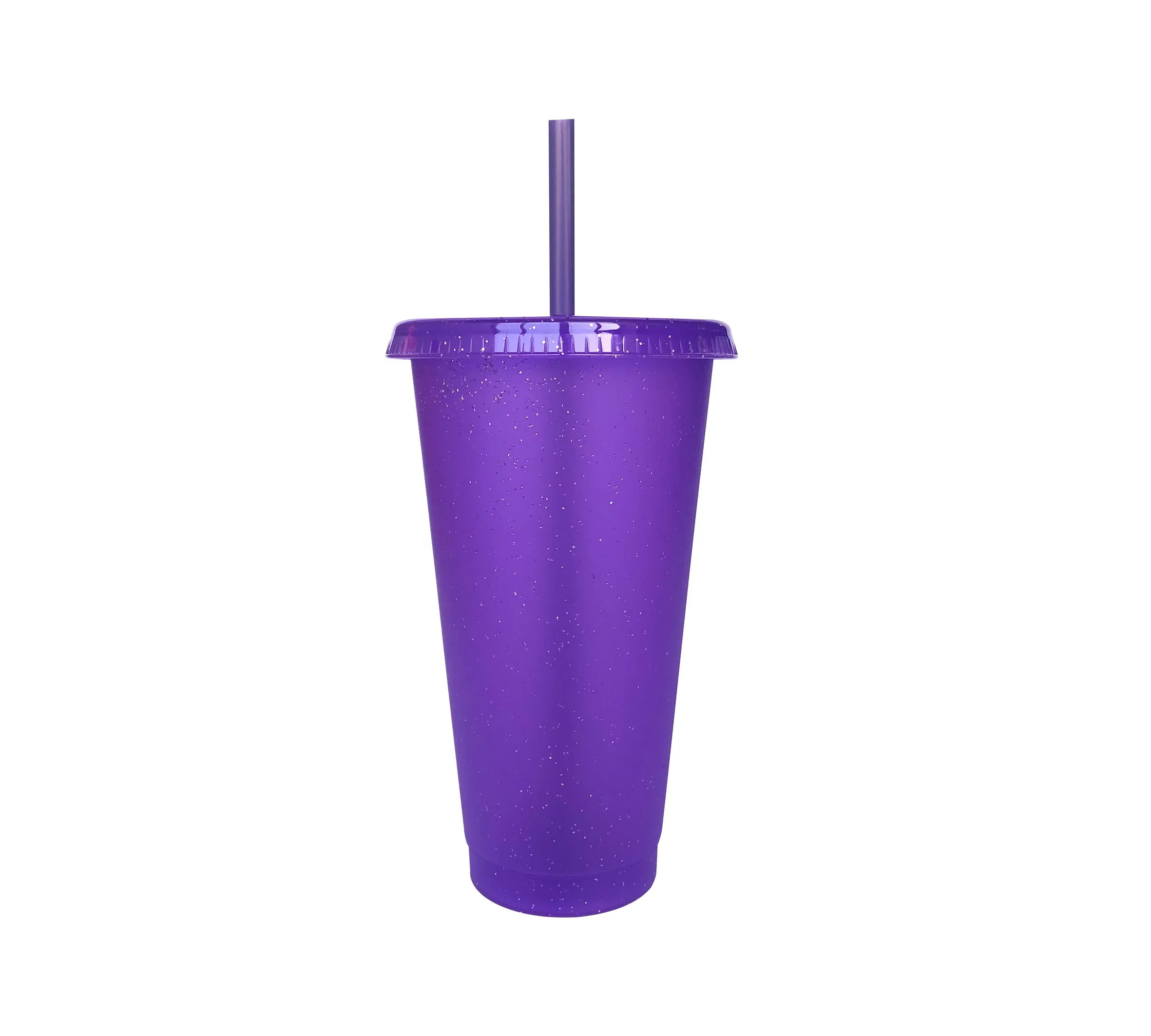 24OZ Plastic travel  tumbler  with glitter,cold drink cup