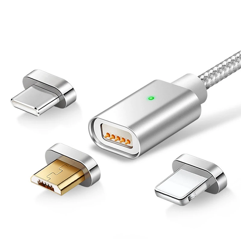 Vnew multifunction magnetic cable 3 in 1magnetic usb charging and data with gold plated for micro Type C