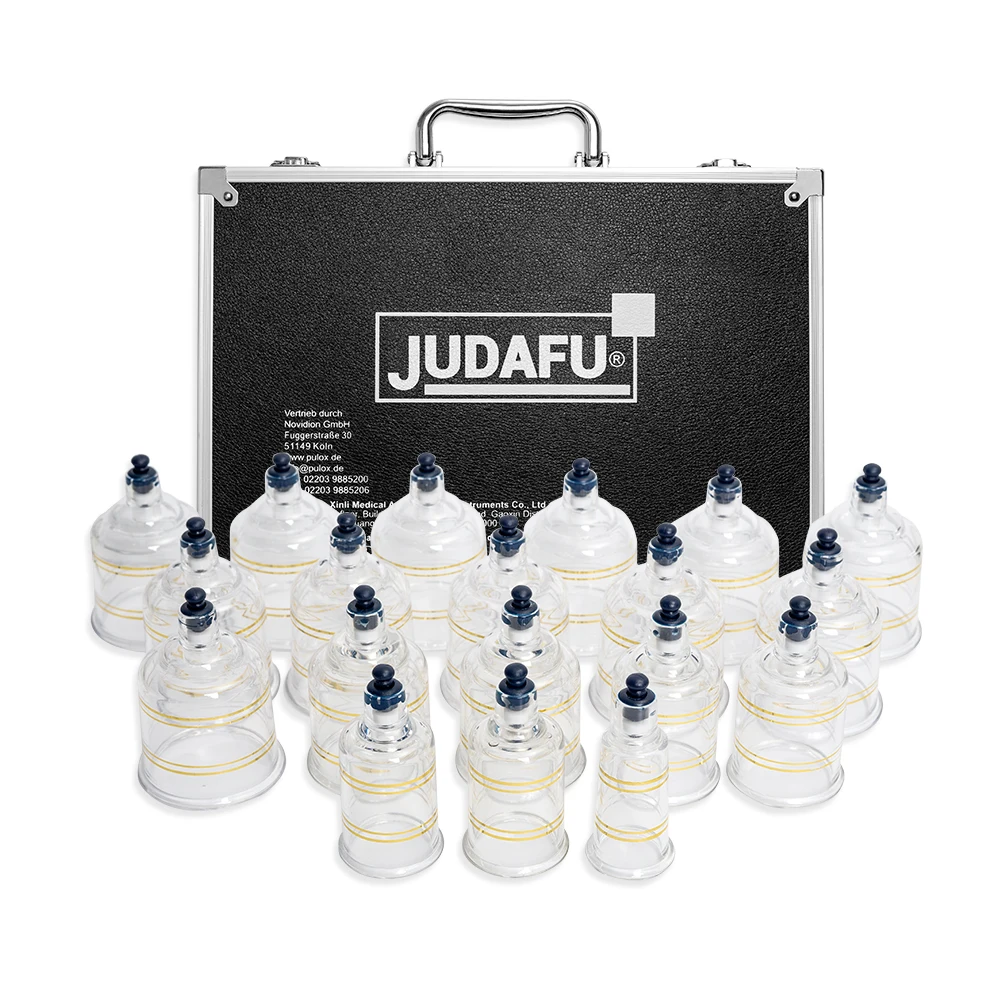 Wholesale vacuum massage suction cups 19 large vacuum cupping pump guns Manual hand pump cupping set