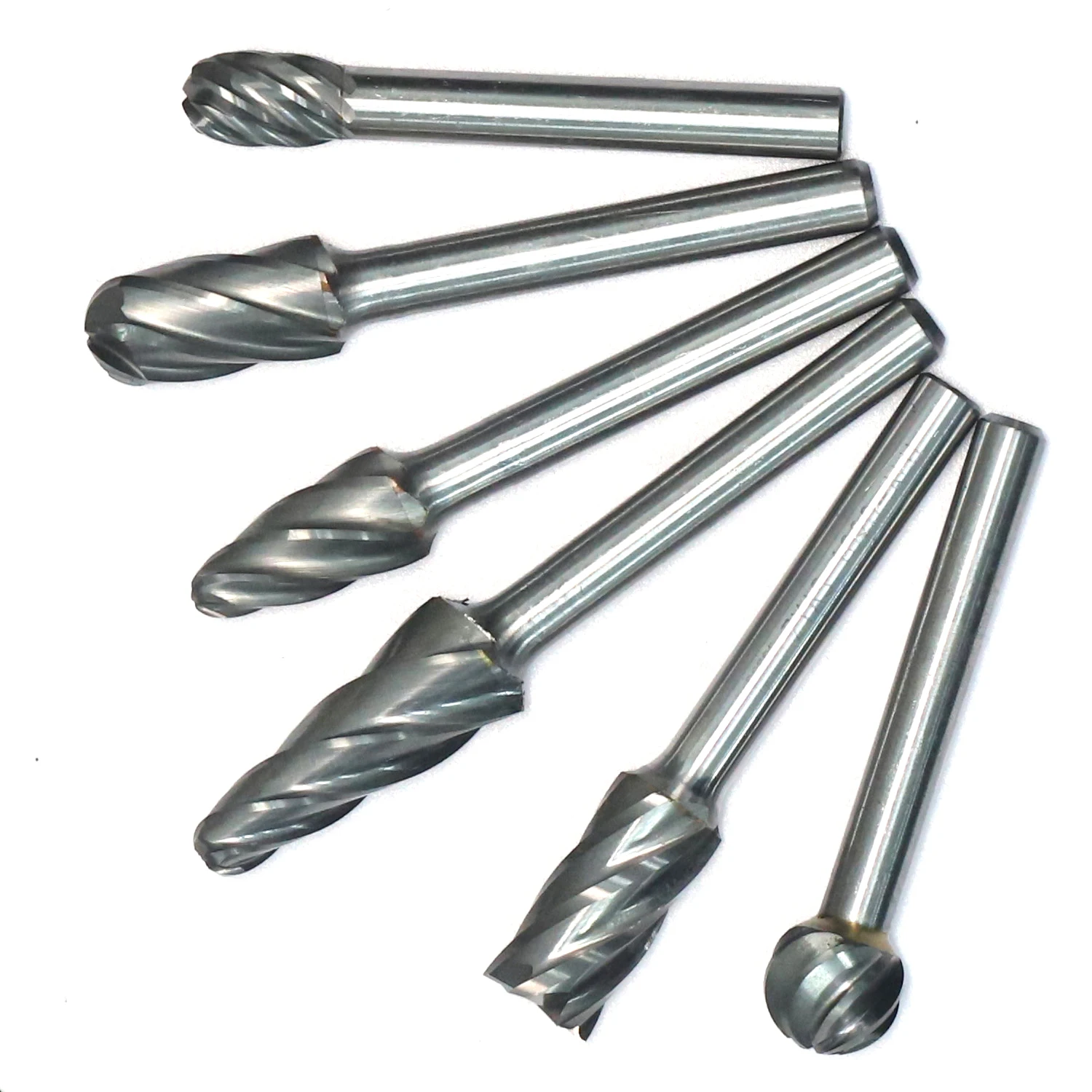 Hiizug Carbide Burrs for Aluminum Cutting Processing with 6mm 6.35mm Shank Diameter Tungsten Rotary Files